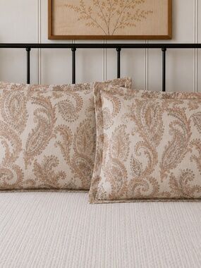 Wamsutta Paisley Euro Cotton Pillow Sham Set – Pair (2) – NWOT